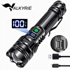 Valkyrie Profesyonel Şarjlı Güçlü Avcı Feneri Uzun Pil Ömrü Dayanıklı Tasarım Avcı LED El Feneri