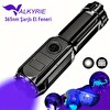 Valkyrie 395NM UV Mor Işık Şarjlı El Feneri - 1200 mAh Batarya Type-C Şarj