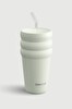 Stevig ST-247 3 Bubble Two-Cap Straw Tumbler 600 ML Lightest Sky Çelik Termos