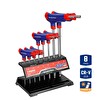 Workpro WP200542 8 Parça CR-V Top Başlı T Tipi Uzun Profesyonel Allen Anahtar Takımı