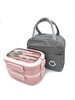 Valkyrie 304 Çelik Bölmeli Lunch Box Seti Termal Çantalı Çatal Kaşıklı Sızdırmaz Pembe