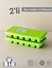 Jet's Home 2'li Set Buz Kalıbı 12 Bölmeli Esnek Silikon Buz Küpü BPA Free Kare Bas Parmak Buzluk 3x3 CM Yeşil