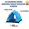 Hzl Store AC6635 Outdoor Otomatik Kamp Çadırı 200x200x135 CM Su Geçirmez Güneş Korumalı Kolay Kurulum 4 Kişilik