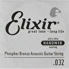 Elixir 14132 Nanoweb Phosphor Bronze Tek Akustik Gitar Teli (32)
