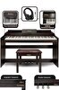 Midex PLX-140 PRO-SR Bluetoothlu Tuş Hassasiyetli 88 Tuşlu Kapaklı Kahverengi Dijital Piyano (Kulaklık ve Tabure)