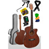 Midex PHX-187 Masif Ağaç Akustik Gitar 4/4 Yetişkin Boy (Gigbag Çanta Tuner Askı Capo)