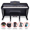 Jwin Sapphire SDP-215B Çekiç Aksiyonlu Siyah Dijital Piyano - Tabure - Kulaklık