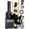 Midex Telecaster-30AMP Black SS 30 W Amfili Elektro Gitar Full Set