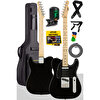 Midex Telecaster Black SS Elektro Gitar Full Set
