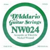 D'Addario NW024 Elektro ve Akustik Gitar Re Teli