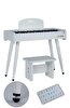 Midex CP-370WH Ahşap Çocuk Piyanosu Pilli 37 Tuşlu Gerçek Piyano Tuşları