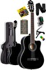 Midex MGX-100BK-BAG Tuner Çanta Askı Capo Metod Pena Üst Seviye Klasik Gitar 4/4 Sap Ayarlı Gül Klavye