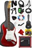 Midex RPH-30WRD-25AMP Kırmızı Strat Kasa SSS 25W Amfili Elektro Gitar Seti