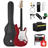 Donner DST-100 Amfili Elektro Gitar Başlangıç Seti Kırmızı