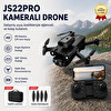 Hzl Store JS22 Pro HD Kameralı Çift Lensli Fırçasız Motorlu Uzaktan Kumandalı 360° Roll Özellikli Drone