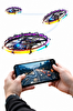 Qasul UFO Tasarımlı RGB LED Işıklı Koruma Kafesli HD Kameralı Drone