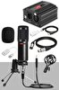 Lastvoice BM800 Full Black Mikrofon + Phantom Power + Mini Tripod + 7.1