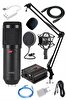 Lastvoice BM800 Full Black Mikrofon Phantom + Stand + Filtre Set