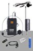 Lastvoice SXC-999Y Şarjlı Telsiz Kablosuz Headset Yaka Mikrofonu (Uhf Sabit Kanal)