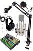 Midex CX1 Platinium Set Efektli Ses Kartı Mikrofon Stand Kayıt Canlı Yayın Seti (PC Ve Telefon)