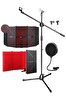 Midex PF-44X Kırmızı Mikrofon Standı Filtre ve Ses Yalıtım İzolasyon Paneli