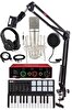 Midex Midi Paket-3 Stüdyo Ekipmanları Seti Ses Kartı Midi Klavye Mikrofon Kulaklık