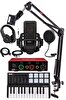 Midex Midi Paket-2 Stüdyo Ekipmanları Seti Ses Kartı Midi Klavye Mikrofon Kulaklık