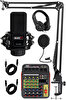 Midex Vokal Paket-1 MX2020 Mikrofon 6 Kanal Stüdyo Mikseri Kulaklık Full Set