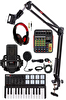 Midex Stüdyo Ekipmanları Midi Live Paket-2 Ses Kartlı Mikser Midi Klavye MX-2020 Mikrofon Kulaklık