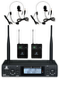 Rennes RM-900HH UHF 2x100 Kanal Çiftli Kablosuz Yaka ve Headset Mikrofonu Çift Anten LCD Ekran Mikrofon Seti