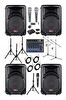 Lastvoice Ample Surface Paket-4 Aktif Hoparlör ve Mikser Full Ses Sistemi Seti