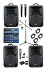 Lastvoice Ample Center Paket-4 Aktif Hoparlör ve Mixer Full Ses Sistemi Seti