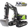Huina 1/14  2022 22 Kanal RC Model Metal Kepçeli Kazıcı Ekskavatör Uzaktan Kumandalı Çok Fonksiyonlu İş Makinası 1593