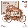 Rokr AMKA1 Müzik Kutusu Stage Coach Music Box DIY Mechanical 3D Wooden Puzzle Maket Model Seti Detaylı Dekoratif Hobi Kiti