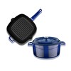 Lava Döküm Trendy 4 Parça Mavi Tencere Tava Seti LV PY TSC 2426 K2 SET B