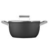Smeg Cookware 50's Style 24 CM Cam Kapaklı Siyah Tencere CKFC2411BLM