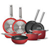 Smeg Cookware 50's Style Exclusive Kırmızı 8'li Tencere & Tava Seti CKWEXCRDM03