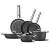 Smeg Cookware 50's Style Grande Siyah 6'lı Tencere & Tava Seti CKWGRNDBLM02