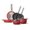 Smeg Cookware 50's Style Grande Kırmızı 6'lı Tencere & Tava Seti CKWGRNDRDM02