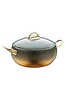 OMS 22x11.5 CM Derin Küre Granit Cam Kapak Gold Tencere 152.3141.00.06-22-GOLD
