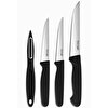 Stevig Cut 4 Fresh 4 Parça Siyah Sebze Soyacak ve Bıçak Seti ST-401