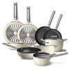 Smeg Cookware 50's Style Exclusive Plus Krem 9'lu Tencere Tava Seti CKWEXCCRM03-Plus