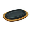 Lava Döküm 26x19 CM Oval Fajita Tabağı ve Kayın Servis Ahşabı LV ECO HP 2619 T13 K4