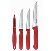 Stevig Cut 4 Fresh Sebze Soyacak ve Bıçak Seti 4 Parça Kırmızı ST-402