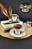 DigitHome Lombardino Alara 6’lı Porselen Kahve Fincan Takımı Yaldızlı - KHR02