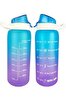 DigitHome 1 L Çift Renk Ölçü Baskılı Motivasyon Sağlıklı Mavi Plastik Su Şişesi – 161546-160 C1-1-139