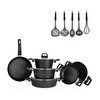 Schafer Black Stone Tencere Seti 14 Parça-Siyah 1S0450-22005-SIY02