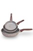 OMS 3737 Fry Pan Döküm Granit 3 Parça Tava Seti Kumbeji (20-24-28 CM)