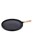 OMS 3285 Döküm Granit Yuvarlak Çift Taraflı 34 CM Gözleme Tavası Siyah