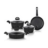 Schafer Stark 7 Parça Yanmaz Yapışmaz Tencere Seti Antrasit